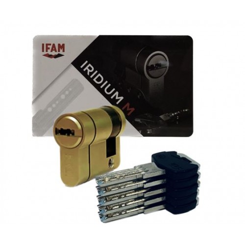 CILINDRO IRIDIUM M IRM1030LR - 10 x 30 - LATÓN - MEDIO CILINDRO CON LENGÜETA REGULABLE